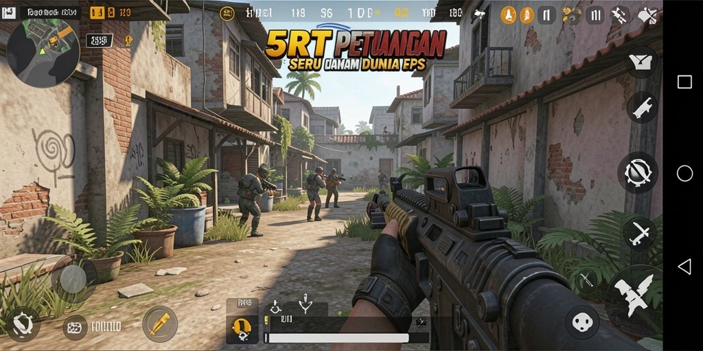 Tampilan menarik dari gameplay FPS yang mendebarkan.