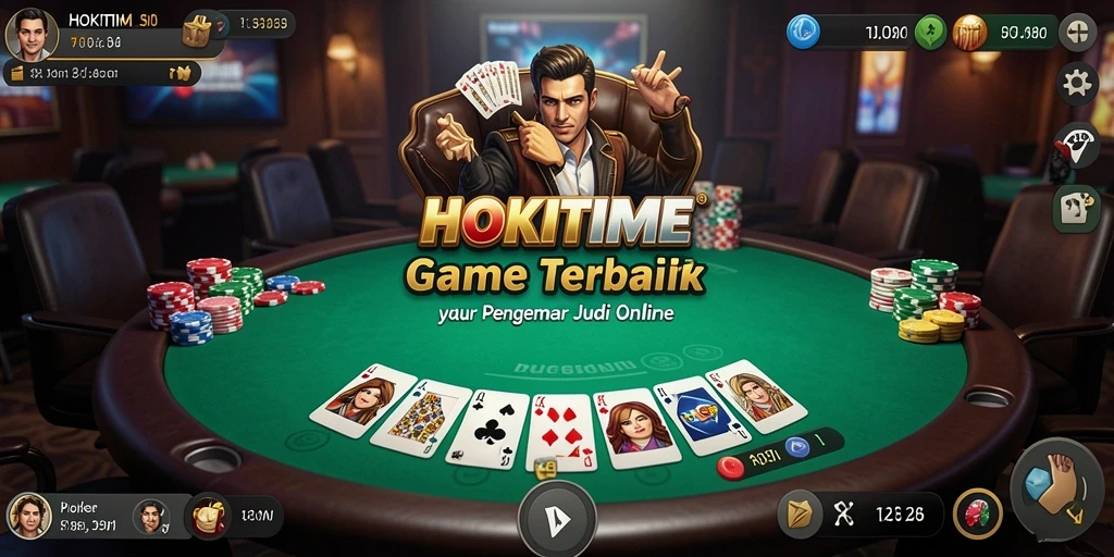 Screenshot HOKITIME menampilkan suasana bermain Poker yang seru dan interaktif.