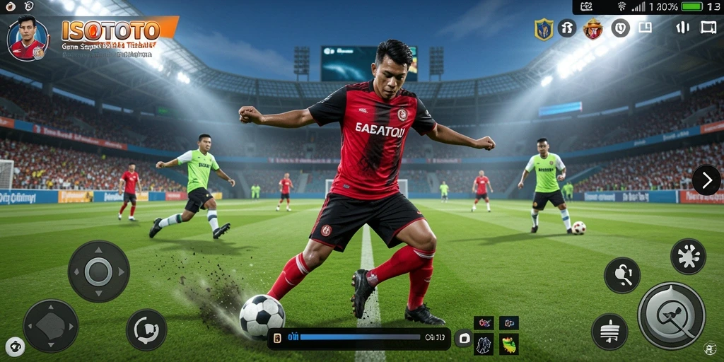 Tampilan gameplay ISOTOTO yang menarik dan penuh aksi di lapangan.
