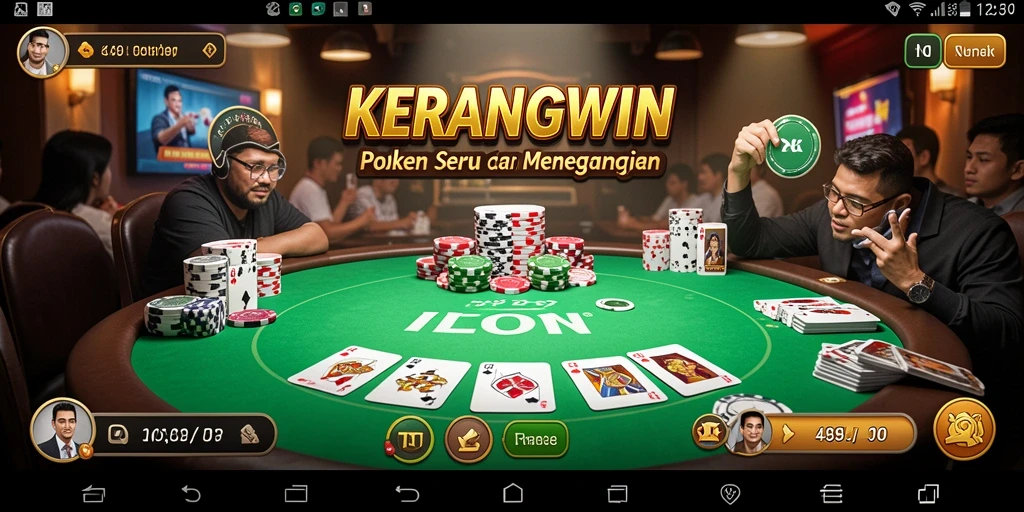 Tampilan gameplay seru di KERANGWIN saat bermain Poker.