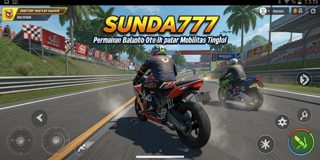 Tampilan gameplay SUNDA777 yang mendebarkan dan penuh aksi balap motor.