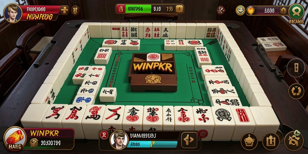 Tampilan gameplay menarik dari WINPKR dalam permainan Mahjong.